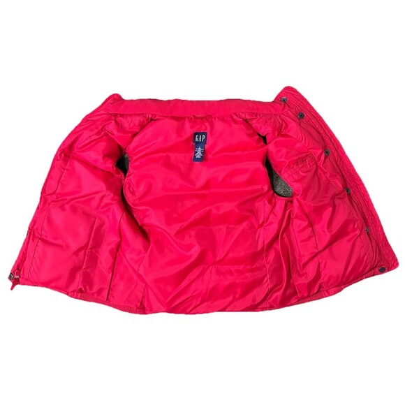 Vintage Gap Men’s Y2K Red Quilted Down Puffer Athleisure Sporty Casual Zip Up Sm - Picture 4 of 9